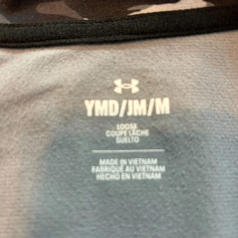 Under‎ Armour Gray Camouflage Camo Full Zip Loose Jacket Youth Boys Size Medium